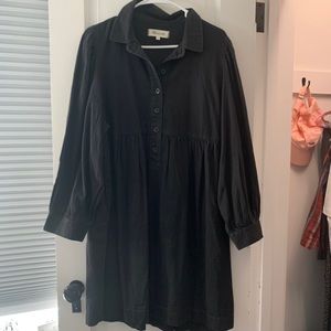 Madewell black denim puff sleeve denim dress